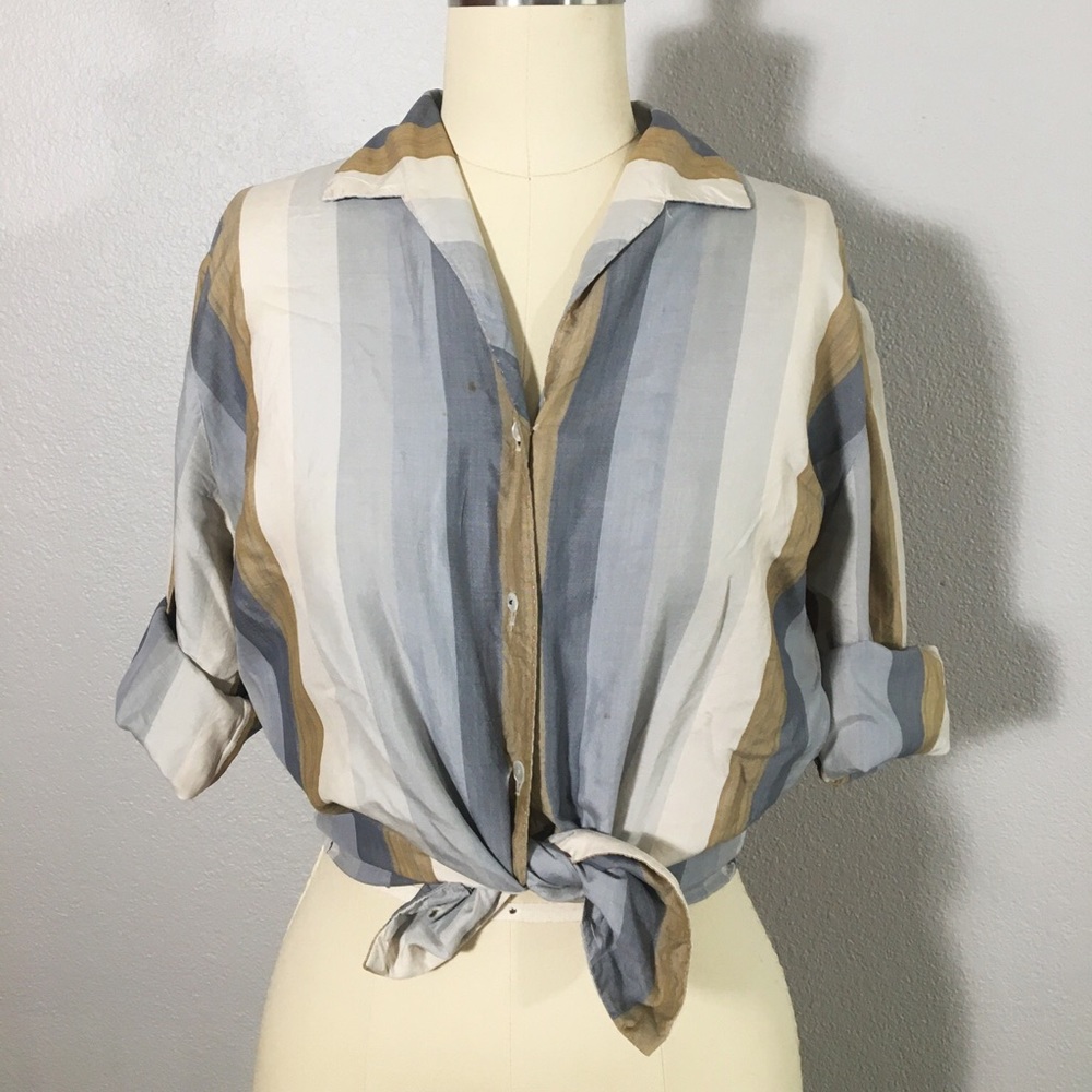 Vintage 50/60s Silk Button Down Top